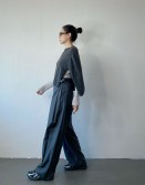 Grey Side Pleated Slack #250337